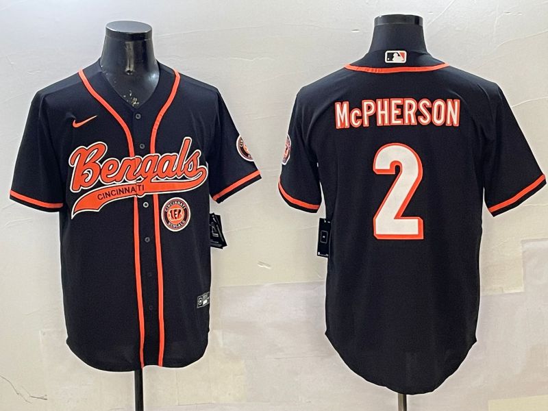 Men Cincinnati Bengals #2 Mcpherson Black Joint Name 2025 Nike Limited NFL Jersey style 7